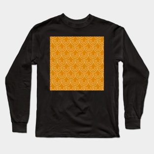 Dotted Scallop in Orange Long Sleeve T-Shirt